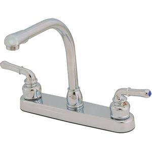 "Empire Brass RV Kitchen Faucet With Hi Rise Spout And Teapot Handles 8, Brushed Nickel, U-YNN800RSN"