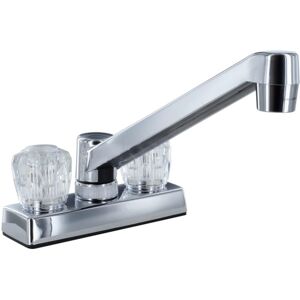 Phoenix Faucets By Valterra Dual Handle 4 Bar Deck Faucet - Standard Spout, Crystal, 8in Standard Spout, Crystal, PF211305"