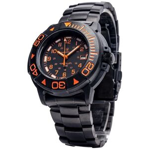 Smith & Wesson Smith and Wesson Diver Watch w/ Metal and Rubber Strap, Black/Orange SWW-900-OR