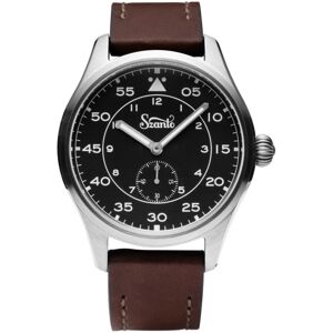 Szanto Heritage Aviator Watches, Black Dial, Brown Strap, Steel, One Size, SZ 2754