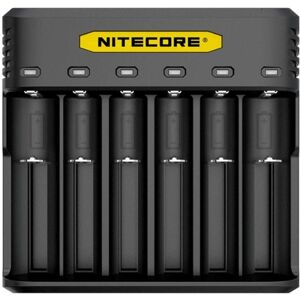 Nitecore Q6 Six Slot 2A Universal Li-ion/IMR Battery Charger, 18650, 16340, RCR123A, 14500, 18350, Black, 6952506492589