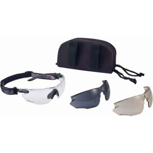 Bolle Combat Kit - Smoke/CSP/Clear Lens, Platinum Antifog/ Antiscratch Coating, Matte Black, PTSCOMK-M03