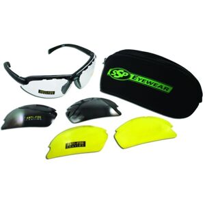 SSP Eyewear Chelan AST Shooting Glasses Kit, Black Frame, Amber, Clear And Smoked Anti-Fog Lenses, CHELAN AST KIT