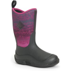 Muck Boots Hale Rubber Boots - Kids, Black/Magenta Digi Terrain Fade, 10, KBH-004-BLK-100