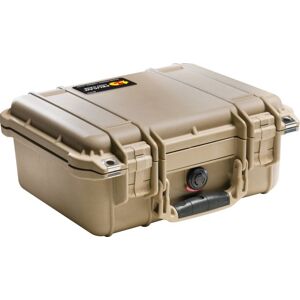 Pelican 1400 Small 13x11x6in Protector Waterproof Carry Case, Desert Tan, No Foam