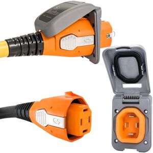 SmartPlug 50 Amp Non Metallic Gray Inlet & Plug Combo - Boat & RV, B50ASSYPG