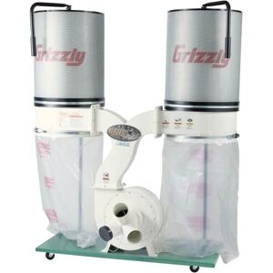 Grizzly Industrial 3HP Double Canister Dust Collector with Aluminum Impeller - Polar Bear Series, G0562ZP