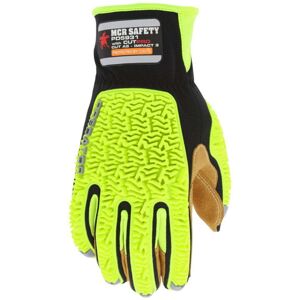 MCR Safety Predator Impact Mechanics Sasquatch Leather Palm Work Gloves, Large, PD5931L