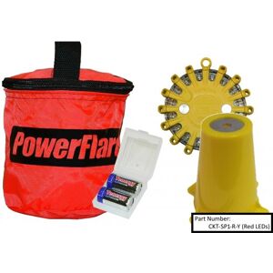 Powerflare 1-Position Cone Adapter Kit with 1-Pack Soft Pack of Magnetic PowerFlare Lights, Red/Blue LEDs, Yellow Shell, CKT-SP1M-RB-Y