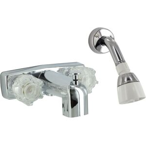 Phoenix Faucets Two-Handle 4 Tub/Shower Diverter Faucet With Shower Head Kit - Brass, Chrome, PF213336"