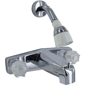 Phoenix Faucets Two-Handle 8 Tub/Shower Diverter Faucet With Shower Head Kit - Plastic, Chrome, PF214349"