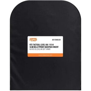 RTS Tactical Level IIIA EX770 Backpack Panel Insert, Black, 11 x 14, RTS-52320