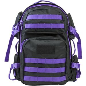 VISM Tactical Backpack, Black w/ Purple Trim CBPR2911