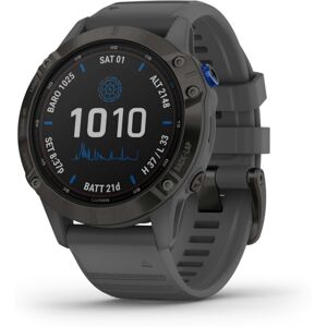 Garmin Fenix 6 Pro Solar Watch, Black w/Slate Gray Band, 010-02410-10