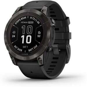 Garmin Fenix 7S Pro Sapphire Solar Edition Carbon Gray DLC Titanium with Black Band Watch, 010-02776-10