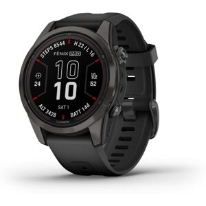 Garmin Fenix 7X ProSapphire Solar Edition Titanium with Fog Gray/Ember Orange Band Watch, 010-02778-14