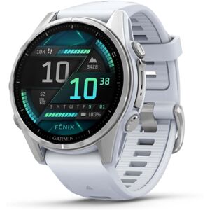 Garmin fenix 8 AMOLED 43mm GPS Watch, Silver with Whitestone Silicone Band, 010-02903-00