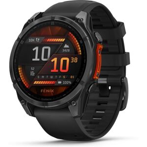 Garmin fenix 8 AMOLED 47mm GPS Watch, Slate Gray with Black Silicone Band, 010-02904-00