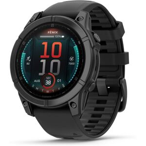 Garmin fenix E AMOLED 47mm GPS Watch, Slate Gray Steel with Black Silicone Band, 010-03025-03