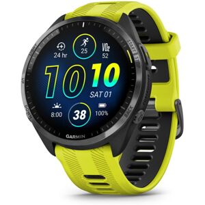 Garmin Forerunner 965, Carbon Gray DLC Titanium Bezel w/ Black Case and Amp Yellow/Black Silicone Band, 010-02809-02