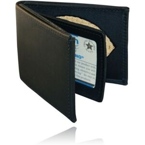 Boston Leather Billfold Style Badge Wallet, Card Slots, Soft, Black - 275-S-4092