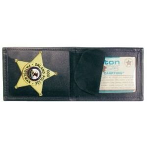 Boston Leather Billfold Style Badge Case, Black - 200-4015