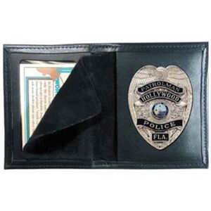 Boston Leather Book Style Badge Case, Black - 100-S-5057