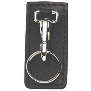 Stallion Leather Custom Belt Clip Holder With Optional Chain, Black Leather, With Cut Out, 811S7-033