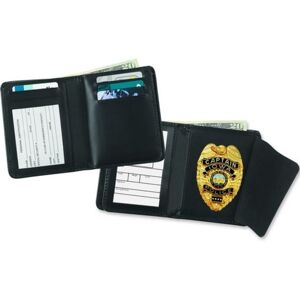 Strong Leather Deluxe Hidden Badge Wallet, Black - 79230-4522