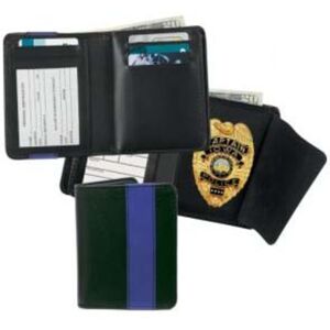 Strong Leather Deluxe Hidden Badge Wallets, Black, 7923BL-873