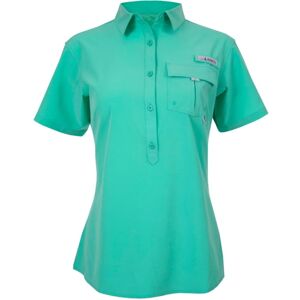 Habit Trapper Junction River Short Sleeve Shirt - Womens, Spearmint, Medium, TS10034-9C9-WM
