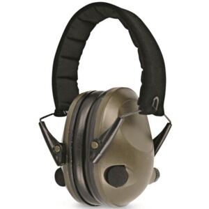 MIL-TEC Electronic Ear Defenders, Olive Drab, Adjustable, 16243001