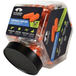 Pyramex DP1000 Uncorded Taper Fit Disposable Ear Plugs 100 Pair Per Fishbowl Tub PYDP1000BN