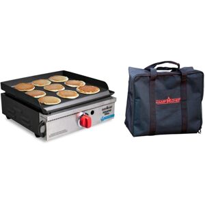 Camp Chef VersaTop Grill, 15000 BTU/hr Burner, Black/Stainless, with Black Carry Bag, CBFTG250