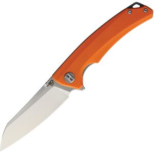 "Bestech Knives TEXEL Linerlock Orange Folding Knife, 3.25 D2 tool steel stonewash and satin finish bla, Orange G10 handle, BG21D-1"