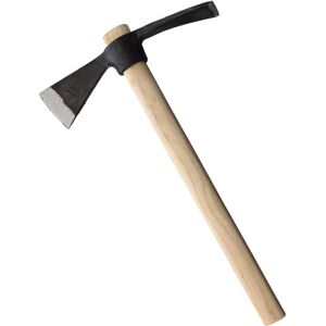 BR Rinaldi Hoe-Axe, 18in Overall, 11in Natural Finish Spring Steel Axe Head w/ 2.75in Cutting Edge, Wood Handle, 600g Axe Head, 508M
