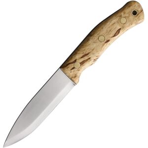 Casstrom No. 10 Curly Birch Forest Knife, 8.63in Overall, 4in Satin Sleipner Tool Steel Blade, Curly Birch Handle, Black Kydex Sheath, 14104