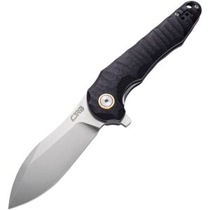 "CJRB Mangrove Linerlock Black Folding Knife, 3.5 stonewash finish D2 tool steel blade, Black sculpted G10 handle, J1910-BKC"