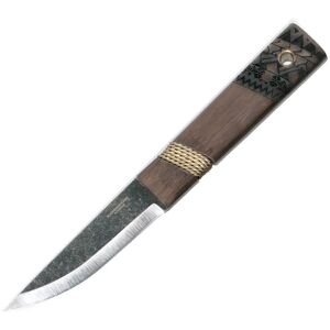 Condor Tool and Knife Mini Indigenous Puukko Knife, 7.13in Overall, 3.25in Condor Classic 1095Hc Steel Blade, Walnut Handle, Handle Features Recessed Wire Wrapping And Burnt Artwork, CTK2812-3.2HC