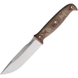 Condor Tool and Knife Prius Fixed Blade Knife, 9in Overall, 4.63in Satin 440C Stainless Steel Blade, Brown Micarta Handle, Brown Leather Belt Sheath, CTK2848-4.6-4C