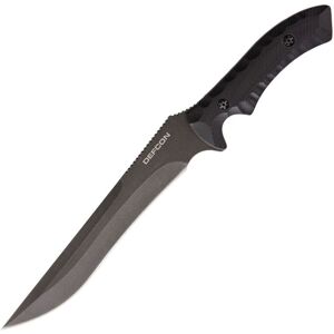 Defcon Hydra Fixed Blade D2 Black Coated, Fixed Blade Knife, 8.25in, D2 Tool Steel, Black, G10 Handle, TD003BK