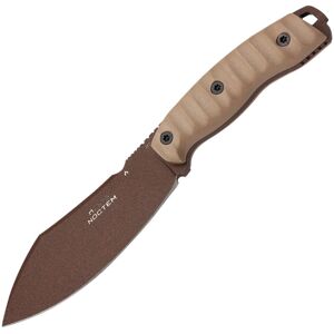 Hydra Knives Noctem Fixed Blade Knife, 10.25in Overall, 5.5in Copper Oxide K110 Tool Steel Blade, Tan Sculpted G10 Handle, Tan Kydex Belt Sheath, HK-08