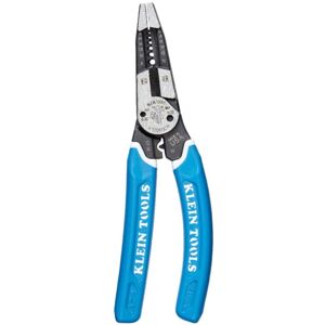 Klein Tools Klein-Kurve Heavy-Duty Wire Stripper/Cutter/Crimper Multi Tool, 8-20 AWG, Blue/White, K12065CR