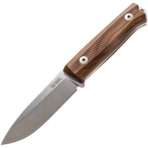 Lionsteel Bushcraft B40 Santos Wood Fixed Blade Knife, 8.88in Overall, 3.88in Stonewash Sleipner Tool Steel Blade, Santos Wood Handle, Brown Leather Belt Sheath, B40 ST