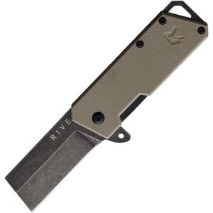 RIVE Knives Sandstorm Rogue Mini Folding Knife, 3in Closed, 2in Black Stonewash Finish AUS-8 Stainless Blade, Tan G10 Handle, ROGUE MINI SANDSTORM
