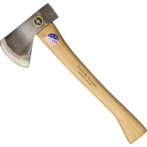 Snow & Nealley Penobscot Bay Kindling 18in Axe with American Hickory Handle, 17in Overall, 6 3/4in Carbon Steel Axe Head With 3 3/4in Cutting Edge, American Hickory Handle, Leather Blade Guard, 011S