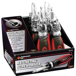 Wilmar High Torque Ratcheting Screwdriver With Bits Display, Pack of 6, W9128