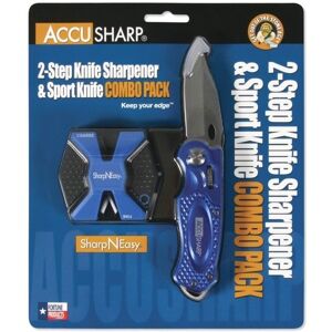 Accusharp Sharp-N-Easy 2-Step Sharpener and Sport Knife, Blue, 044C