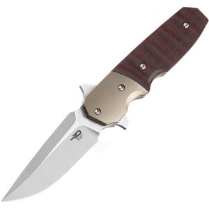 "Bestech Knives Freefall Linerlock Folding Knife, 2.63 stonewash and satin finish S35VN stainless b, Black and red sculpted carbon fiber handle, BT2007D"
