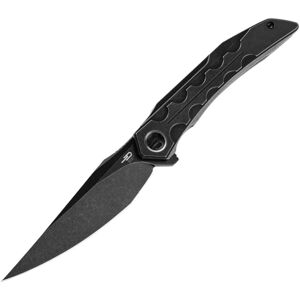 "Bestech Knives Samari Framelock Black Folding Knife, 3.88 black stonewash finish Bohler M390 stainless, Black stonewash finish titanium handle, BT2009B"